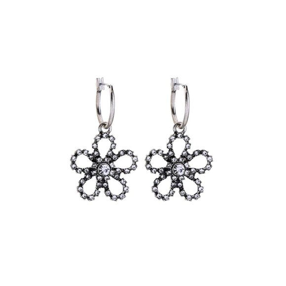 SILVER FLOWER EARRINGS - Picture 7 of 10